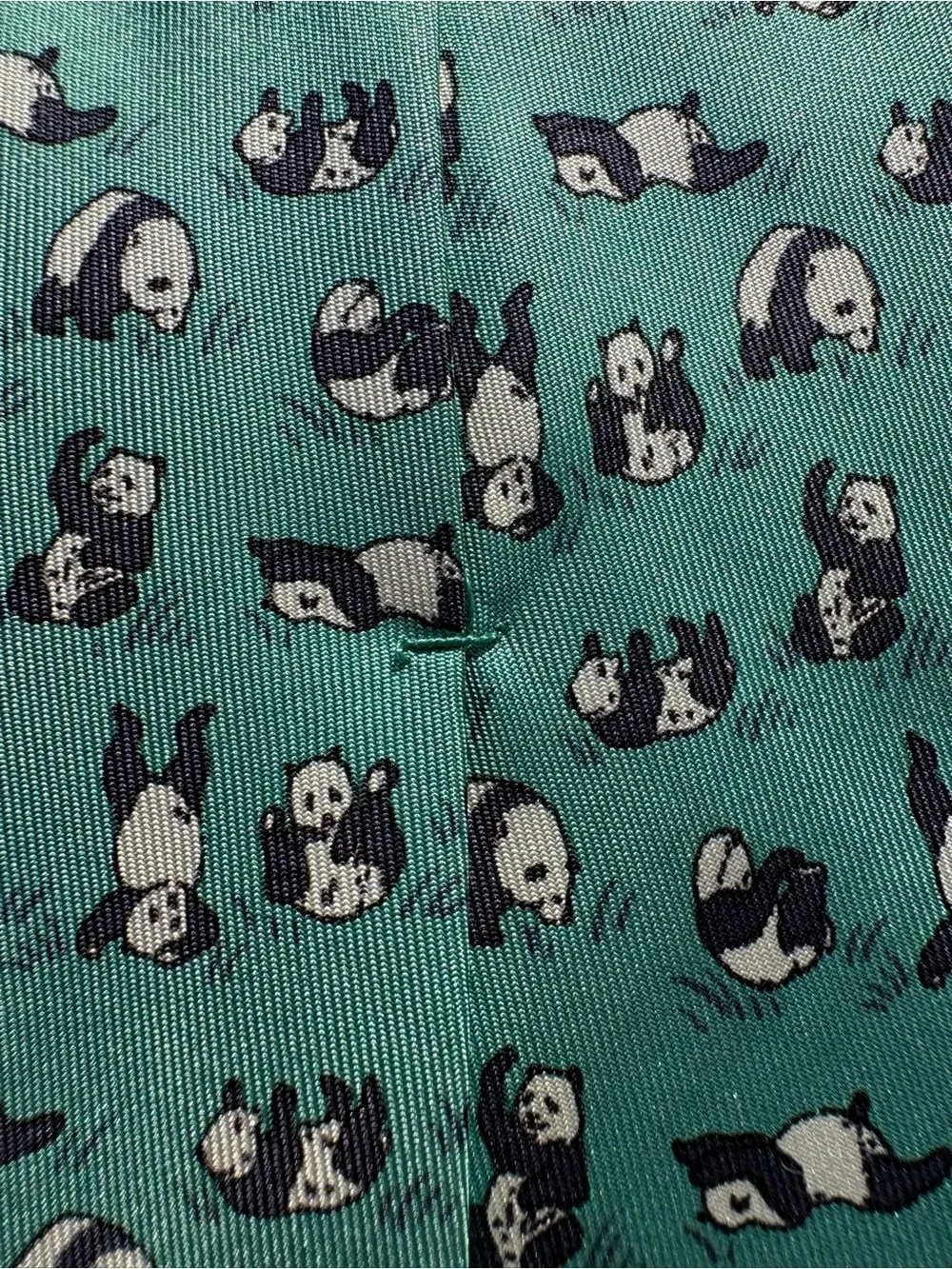 Hermès Panda Silk Tie Vintage 7362 PA Made in France Rare